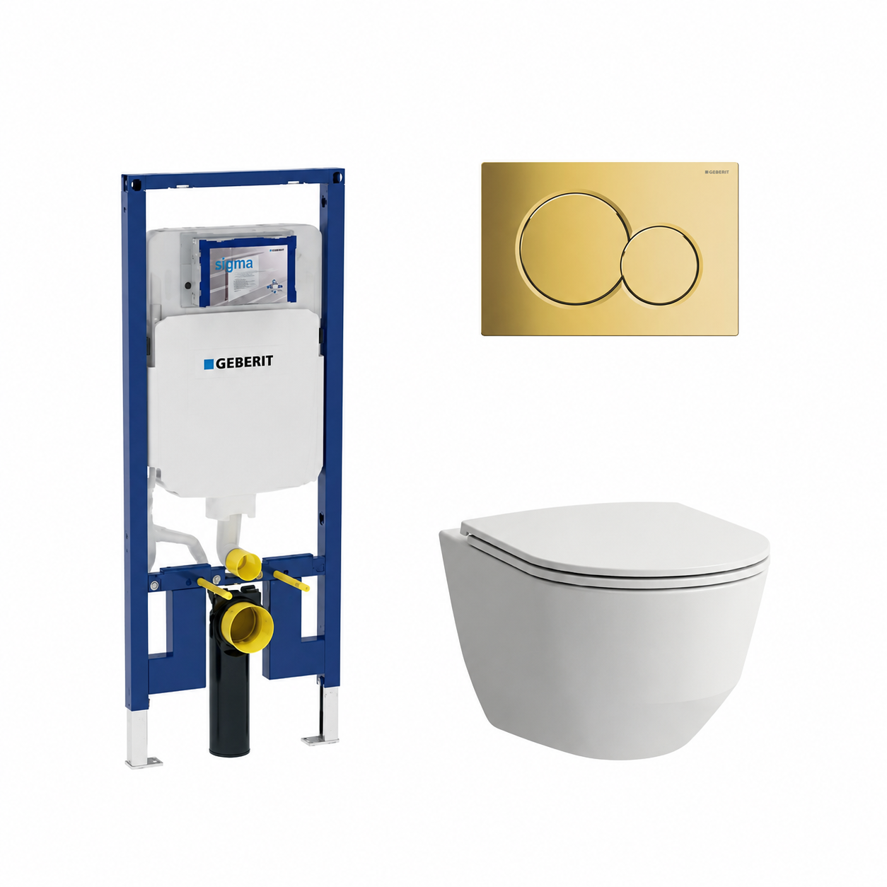 Laufen 2-Piece Toilet Elongated Dual-Flush Wall Mounted Toilet With Geberit In-Wall Tank (Seat Included) - Laufen Pro
