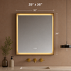 Solis Framed LED Bathroom Mirror | Brushed Gold Stainless Steel with Anti-Fog