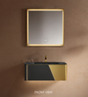 Solis Brushed Gold + Dark Gray Single Sink Bathroom Vanity by Godi