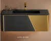 Solis Brushed Gold + Dark Gray Single Sink Bathroom Vanity by Godi