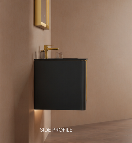 Solis Brushed Gold + Dark Gray Single Sink Bathroom Vanity by Godi