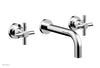 Phylrich Basic Wall Tub Set Tubular Cross Handles D1134