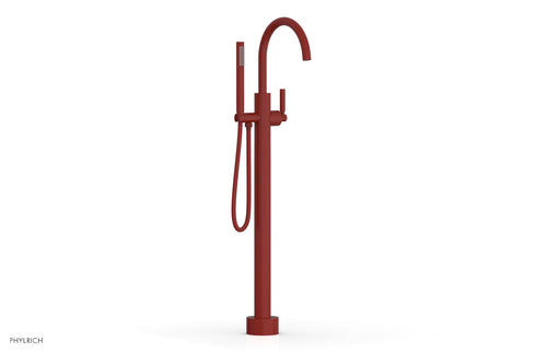 Phylrich BASIC Tall Floor Mount Tub Filler - Lever Handle with Hand Shower D130-44-01