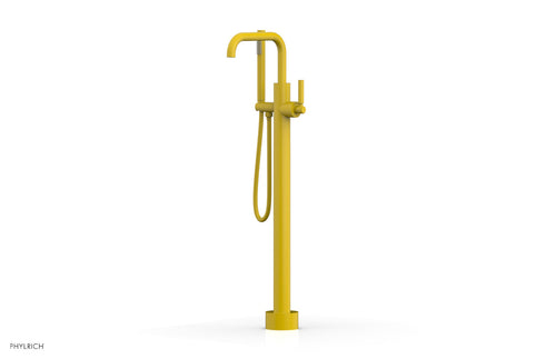Phylrich BASIC Tall Floor Mount Tub Filler - Lever Handle with Hand Shower D130-45-01