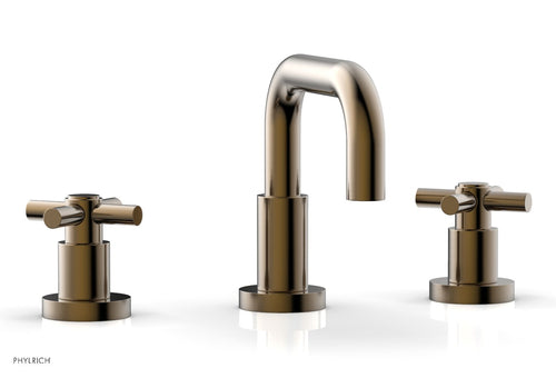 Phylrich BASIC Widespread Faucet, 6 3/8" High Spout, Tubular Cross Handles D136