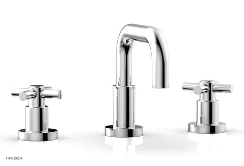 Phylrich BASIC Widespread Faucet, 6 3/8" High Spout, Tubular Cross Handles D136