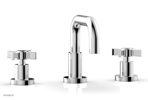 Phylrich Basic Widespread Faucet, 6 3/8" High Spout, Blade Cross Handles D139