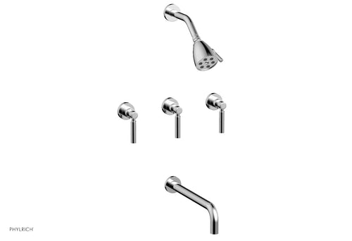 Phylrich BASIC Three Handle Tub and Shower Set 12" Spout - Lever Handles D2130-12