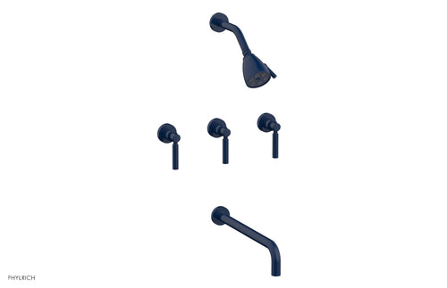 Phylrich BASIC Three Handle Tub and Shower Set 14" Spout - Lever Handles D2130-14