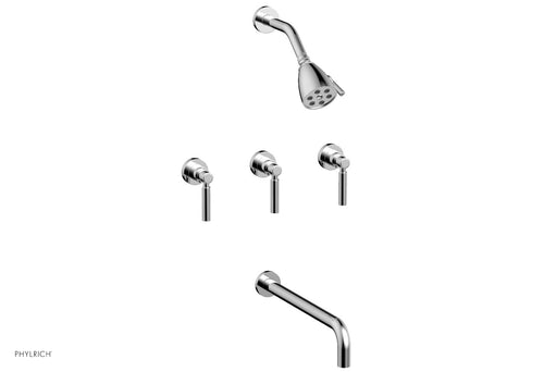 Phylrich BASIC Three Handle Tub and Shower Set 14" Spout - Lever Handles D2130-14