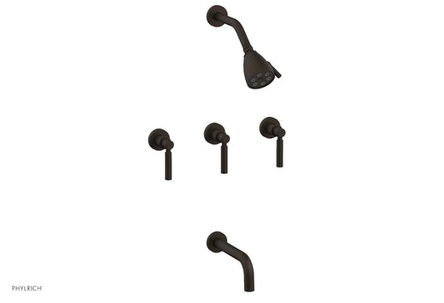 Phylrich BASIC Three Handle Tub and Shower Set 7 1/2" Spout - Lever Handles D2130