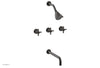 BASIC Three Handle Tub and Shower Set 12" Spout - Blade Cross Handles D2137-12