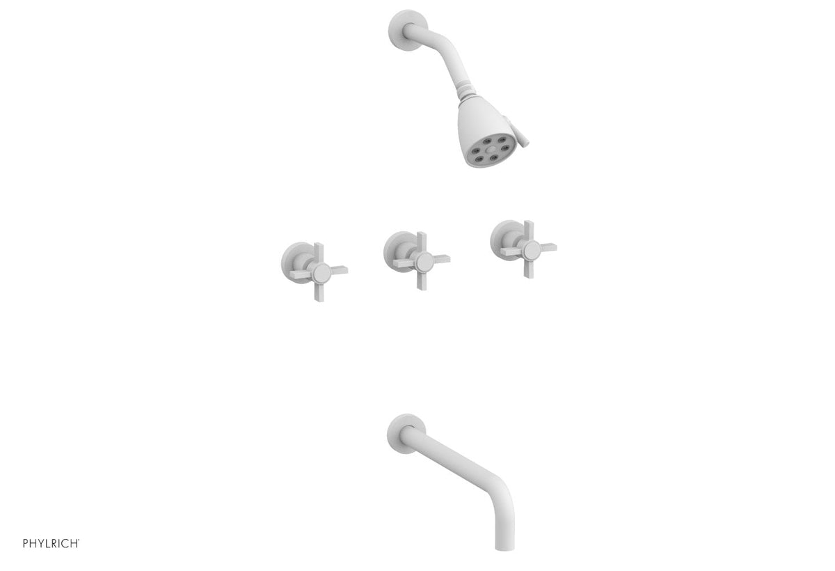 BASIC Three Handle Tub and Shower Set 12" Spout - Blade Cross Handles D2137-12