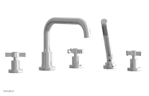 Phylrich BASIC Deck Tub Set with Hand Shower - Blade Cross Handles D2139D1