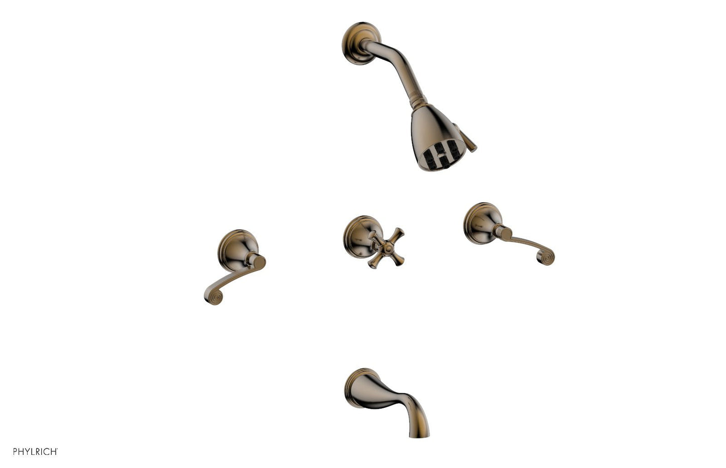 Phylrich 3RING Three Handle Tub and Shower Set D2206