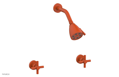 Phylrich BASIC Two Handle Shower Set - Tubular Cross Handles D3134