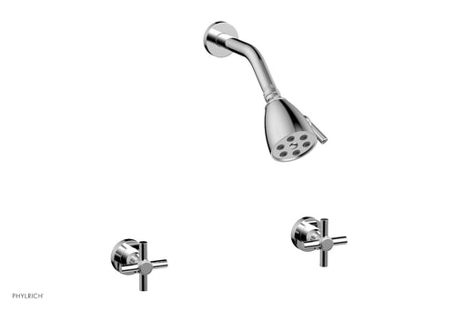 Phylrich BASIC Two Handle Shower Set - Tubular Cross Handles D3134
