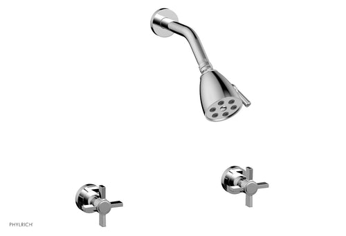 Phylrich BASIC Two Handle Shower Set - Blade Cross Handles D3137