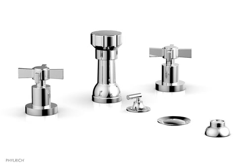 Phylrich BASIC Four Hole Bidet Set - Blade Cross Handles D4137