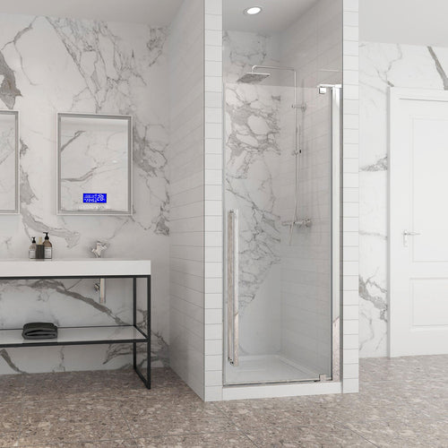 Zitta Shower door 36", in alcove square, in chrome