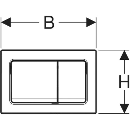 Geberit Alpha01 actuator plate, square, dual flush