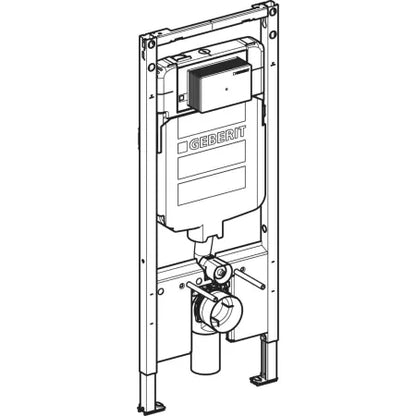 Geberit Duofix element for wall-hung WC, 120 cm, with Alpha concealed cistern 8 cm, for wood frame wall