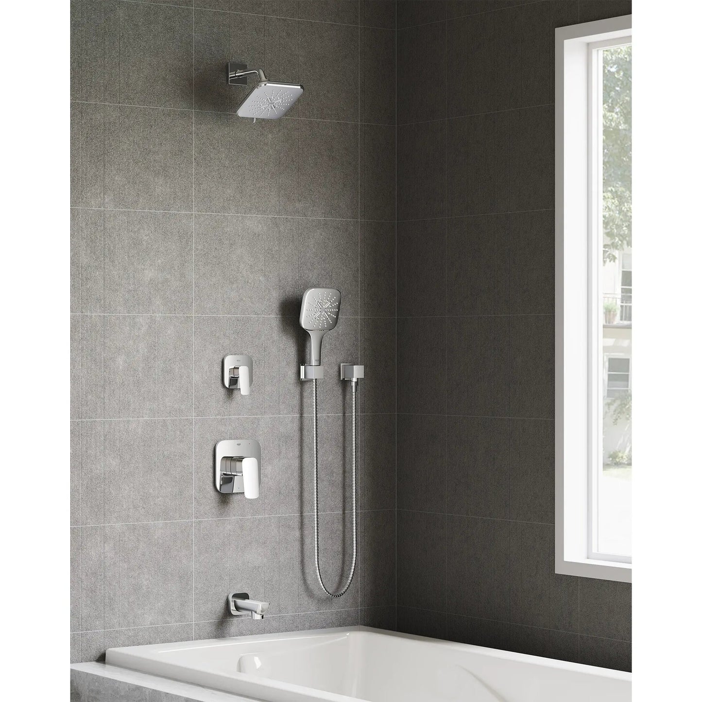 Grohe Rainshower SmartActive Shower Head, 6-1/2" - 3 Sprays, 1.75 GPM (6.6 L/min)