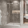 Zitta Shower door 54", in alcove, in brushed gold
