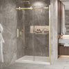 Zitta Shower door 54", in alcove, in brushed gold