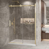Zitta Shower door 60", in alcove, in brushed gold