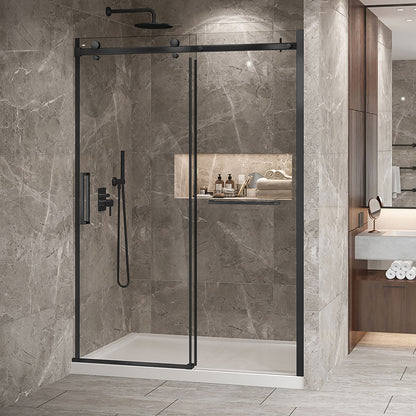 Zitta Shower door 60", in alcove, in brushed gold