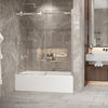 Zitta Bathtub door 60", in alcove, in brushed nickel
