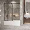 Zitta Bathtub door 60", in alcove, in brushed nickel