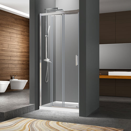 Zitta Shower door 36", in alcove, in chrome