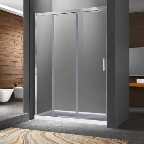 Zitta Shower door 54", in alcove, in chrome