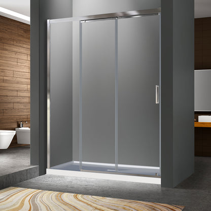 Zitta Shower door 60", in alcove, in chrome