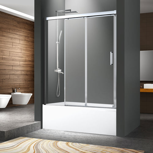Zitta Bathtub door 60", in alcove, in chrome