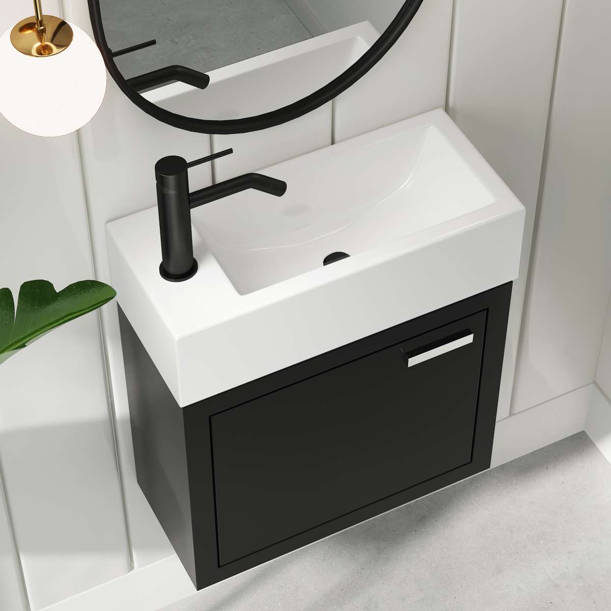 Contac Denison – DEBV1922 – 19″ Wall-Hung Vanity with Top in Black