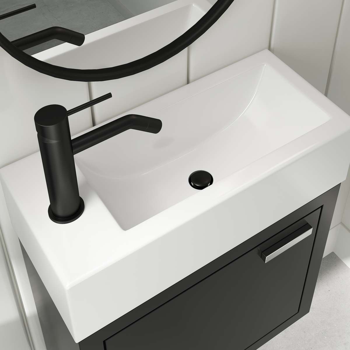 Contac Denison – DEBV1922 – 19″ Wall-Hung Vanity with Top in Black