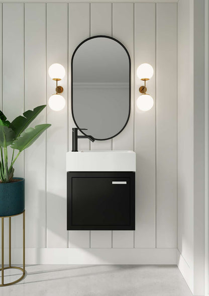 Contac Denison – DEBV1922 – 19″ Wall-Hung Vanity with Top in Black