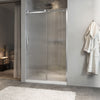 Zitta Shower door 48", in alcove, door on the left, in chrome and fluted glass