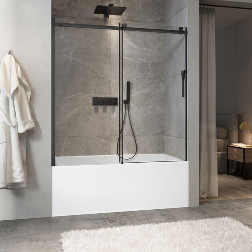 Zitta Bathtub door 60", in alcove, in chrome