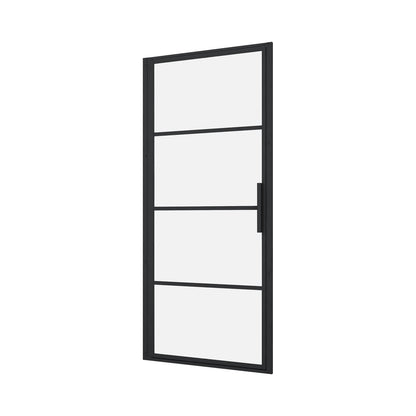 Zitta Shower door 32", in alcove, in matte black