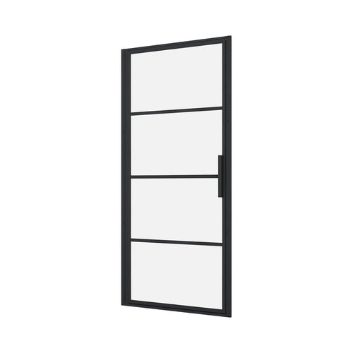 Zitta Shower door 36", in alcove, in matte black