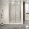 Zitta Shower door 48", in alcove, in brushed gold