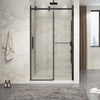 Zitta Shower door 48", in alcove, in brushed gold