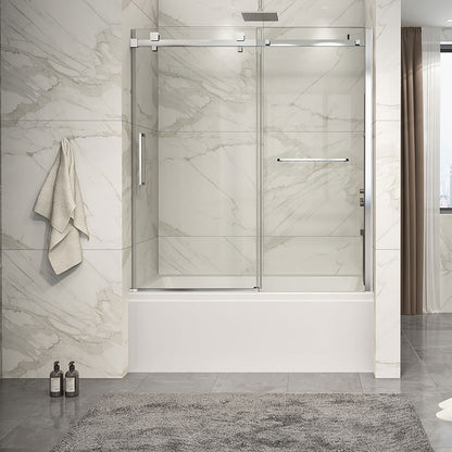 Zitta Bathtub door 60", in alcove, in chrome
