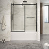 Zitta Bathtub door 60", in alcove, in chrome