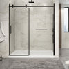 Zitta Shower door 72", in alcove, in brushed gold