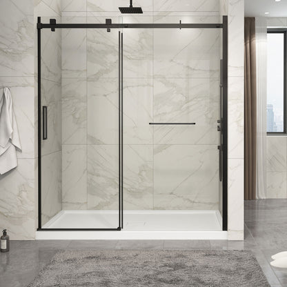 Zitta Shower door 72", in alcove, in brushed gold